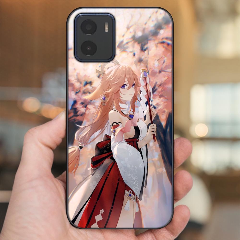 Ốp lưng Vivo Y15s, Y15a viền đen in hình Yae Miko Genshin Impact