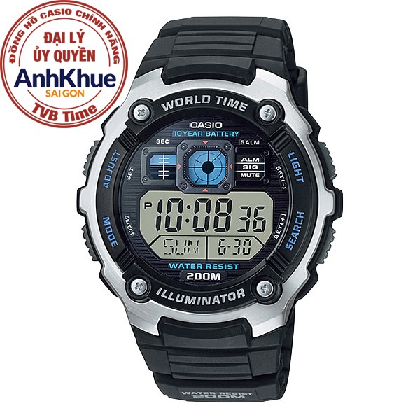 Đồng hồ nam dây nhựa Casio chính hãng Anh Khuê AE-2000W-1AVDF (47mm)