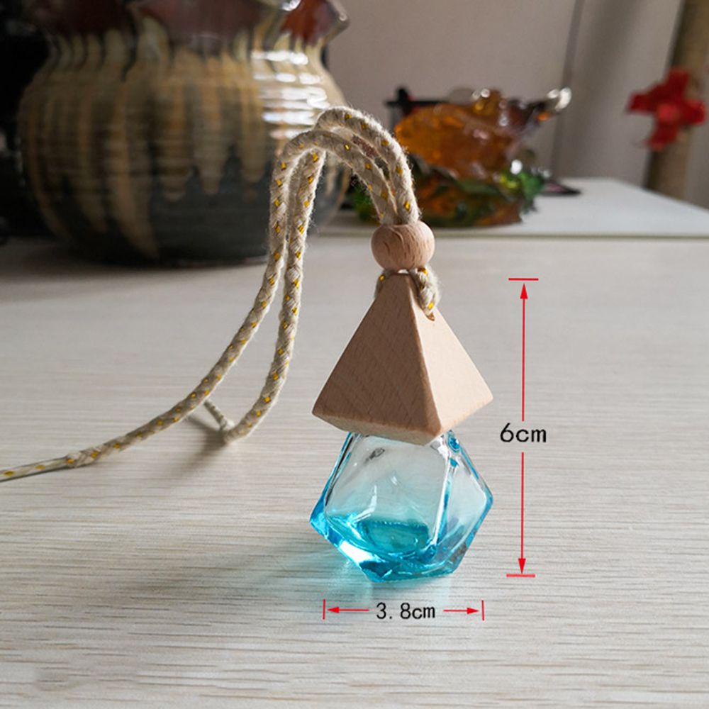 Bình Đựng Nước Hoa Treo Xe Hơi Bằng Kính Trong Suốt Nhiều Màu