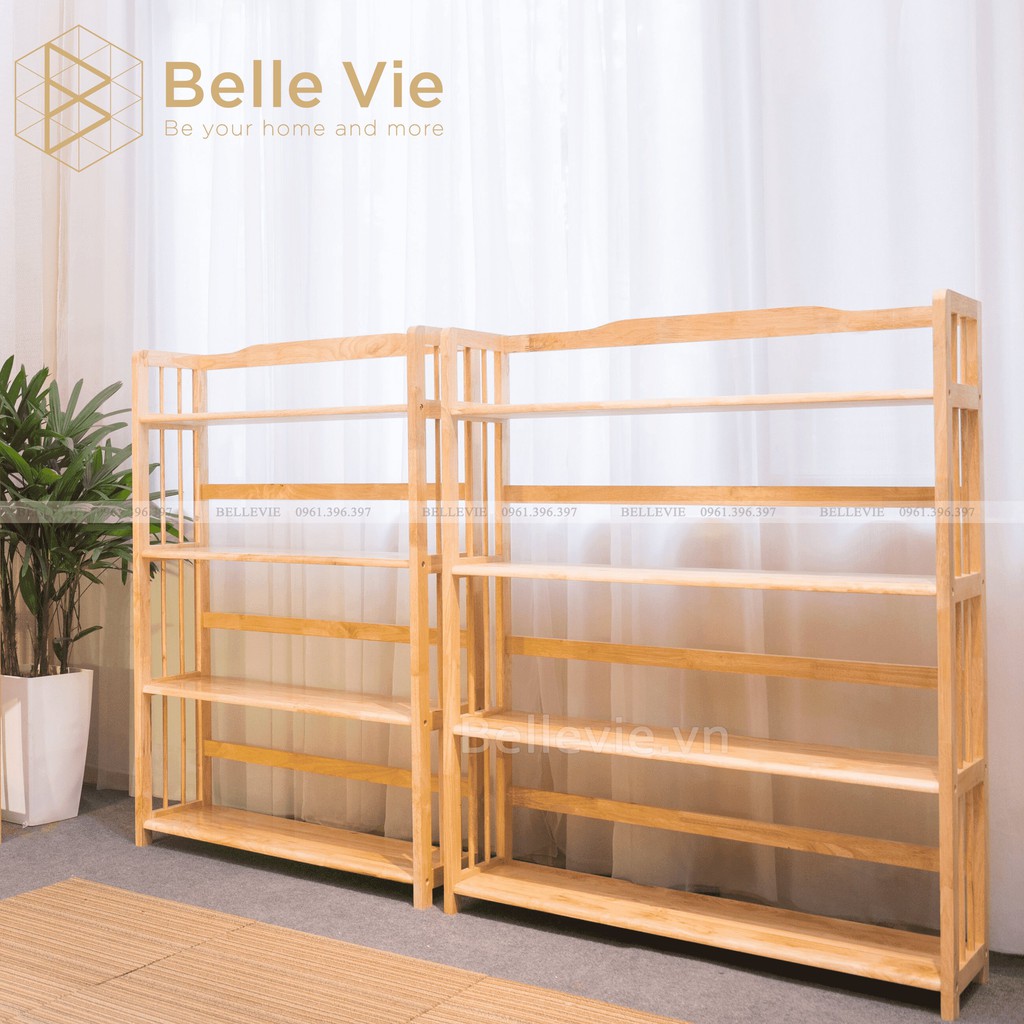 Kệ Sách 5 Tầng BELLEVIE Kệ Gỗ Decor Lắp Ráp Đơn Giản Dễ Dàng Bookshelf 5F Natural x 94Cm