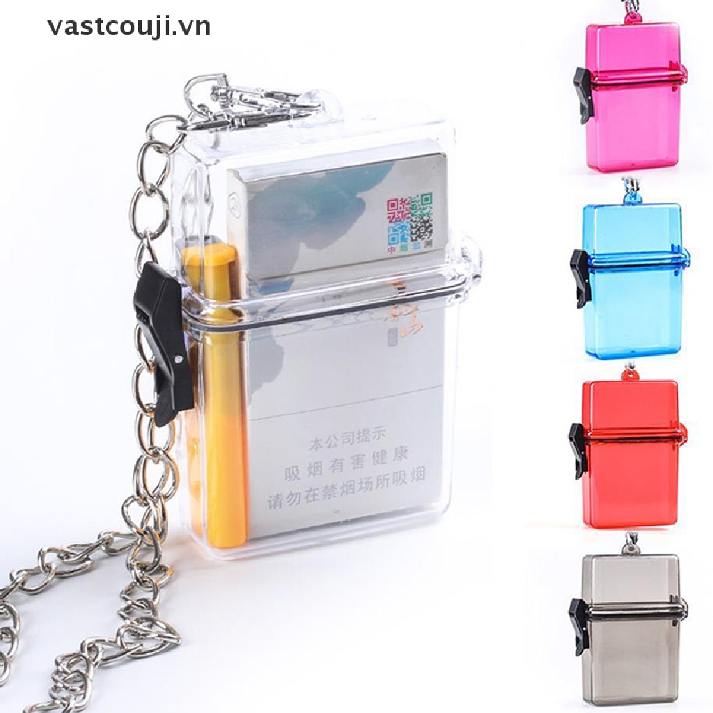 Hộp Đựng Thuốc Lá Bằng Nhựa Chống Thấm Nước Kèm Dây Xích Treo Tiện Dụng