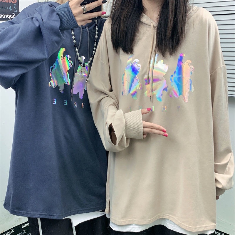 ZHELIHANGFEI Áo len khô in chữ dài tay đa năng thời trang