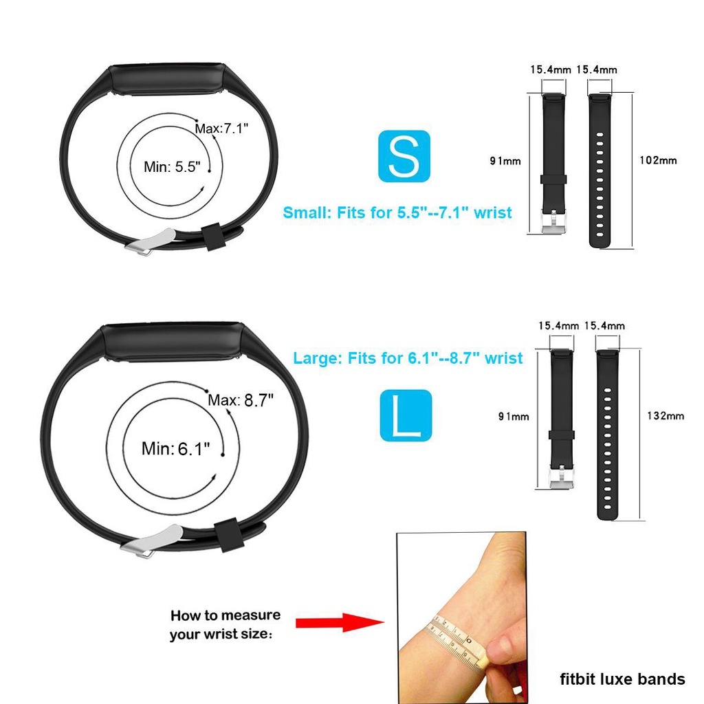 OKDEALS Dây Đeo Đồng Hồ Chống Trượt Cho Fitbit Luxe