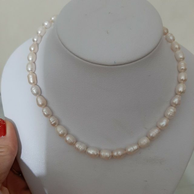 Vòng Cổ Ngoc Trai Thô Tự Nhiên 8-9 ly -Bảo Hành Vĩnh Viễn