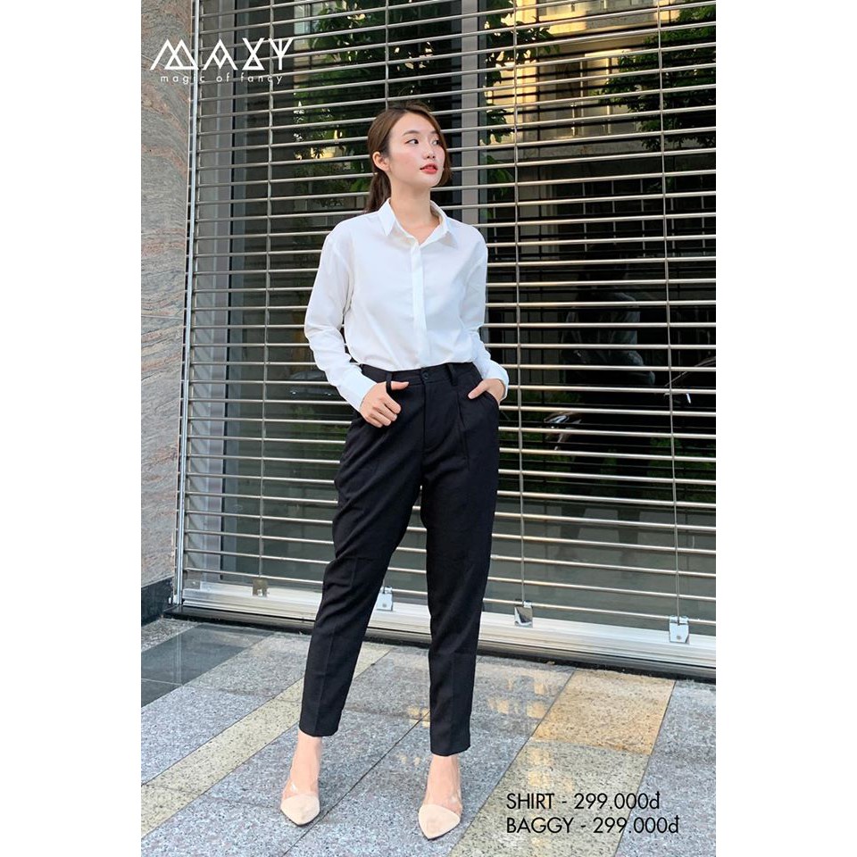 Quần baggy công sở màu đen black baggy Maxy Workshop | BigBuy360 - bigbuy360.vn