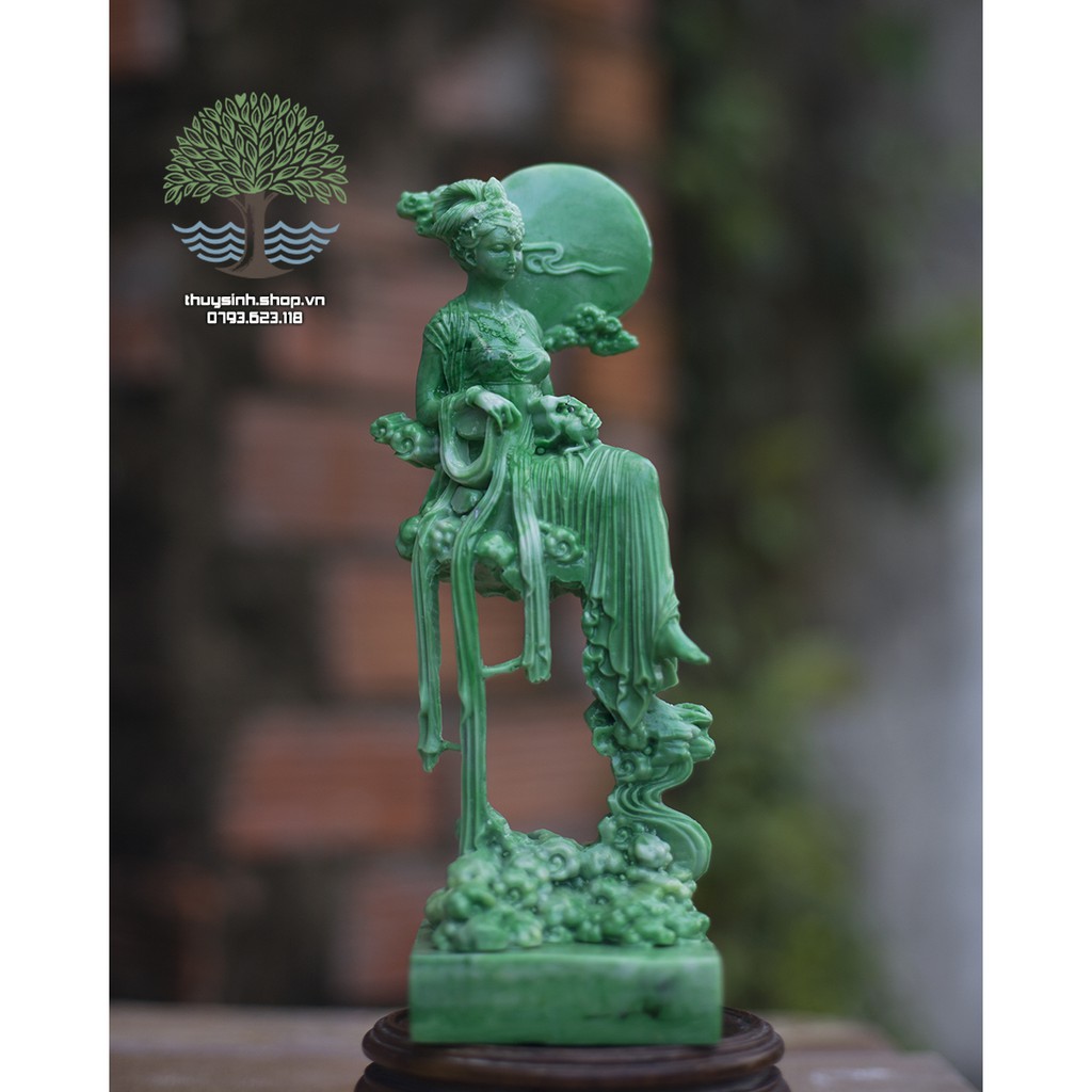 Tượng Hằng Nga Tiên Nữ đá xanh chi tiết sắc sảo trang trí nhà cửa, hồ cá, thuỷ sinh, tiểu cảnh, bán cạn, terrarium