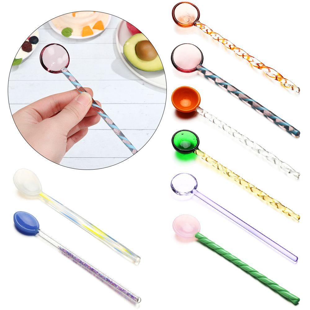 Muỗng Cà Phê Cán Dài Bằng Kính Chịu Nhiệt Độ Cao