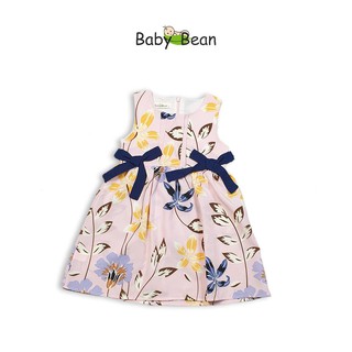 Váy Đầm Lụa Thắt Nơ Eo Bé Gái BabyBean