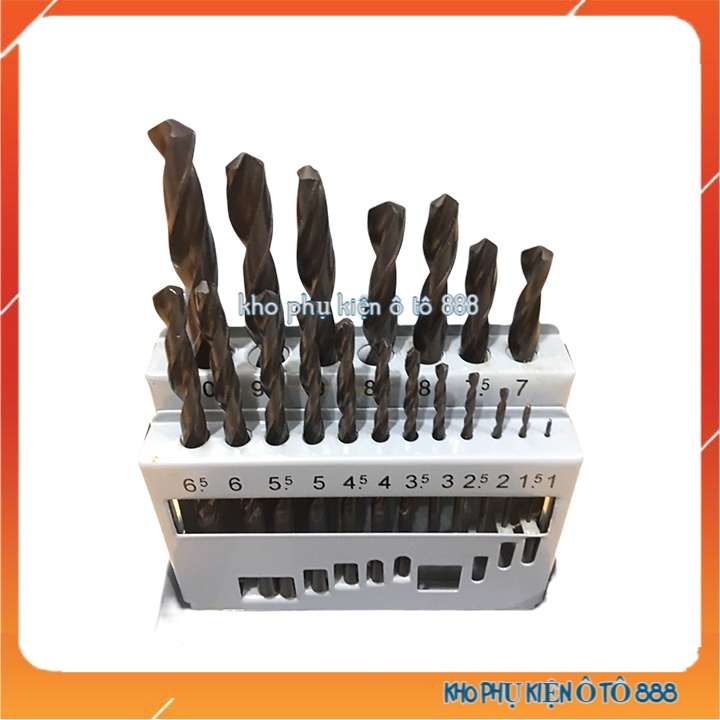 Bộ 19 Mũi Khoan Chuyên Khoan Sắt Thép Inox Màu Đen Cao Cấp