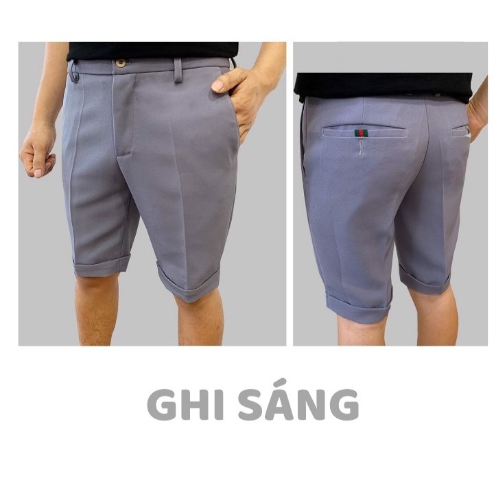 Quần SHORT ngố nam đep, vải âu co giãn Cao cấp phong cách HÀN QUỐC- XANH HÒA BÌNH