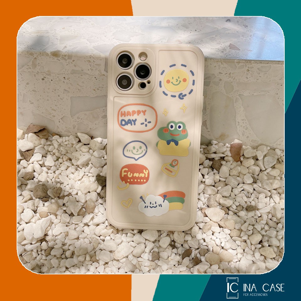 Ốp Lưng Iphone - Ốp iphone Cạnh Vuông Chú Ếch Happy Day 11/11promax 7/7plus x/xsmax