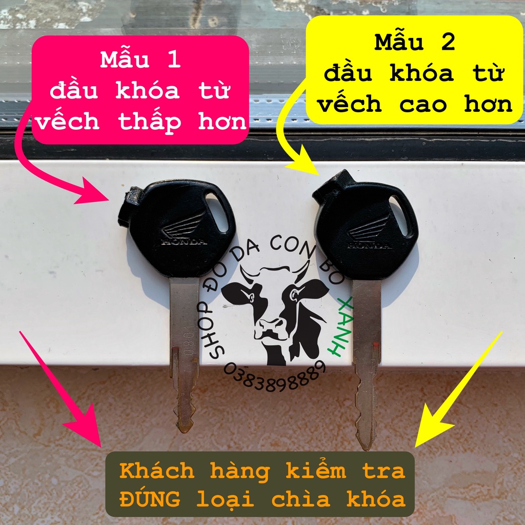Bao Da Chìa Khóa cơ Honda Airblade, SH, SH Mode, PCX, Click, Lead, Vision, Vario, Wave, Future, Blade handmade da thật