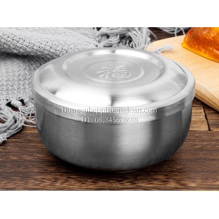 Bát Inox Hàn Quốc có nắp 1 lớp, 2 lớp 10.5cm