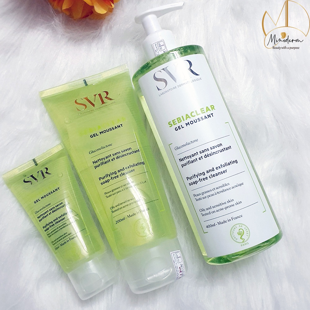 Sữa Rửa Mặt SVR Gel Moussant Cho Da Dầu Mụn & Da Nhạy Cảm 55ml, 200ml, 400ml
