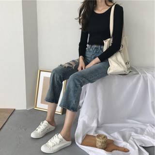 HÀNG SẴN_Áo Len Gân Cổ Thuyền