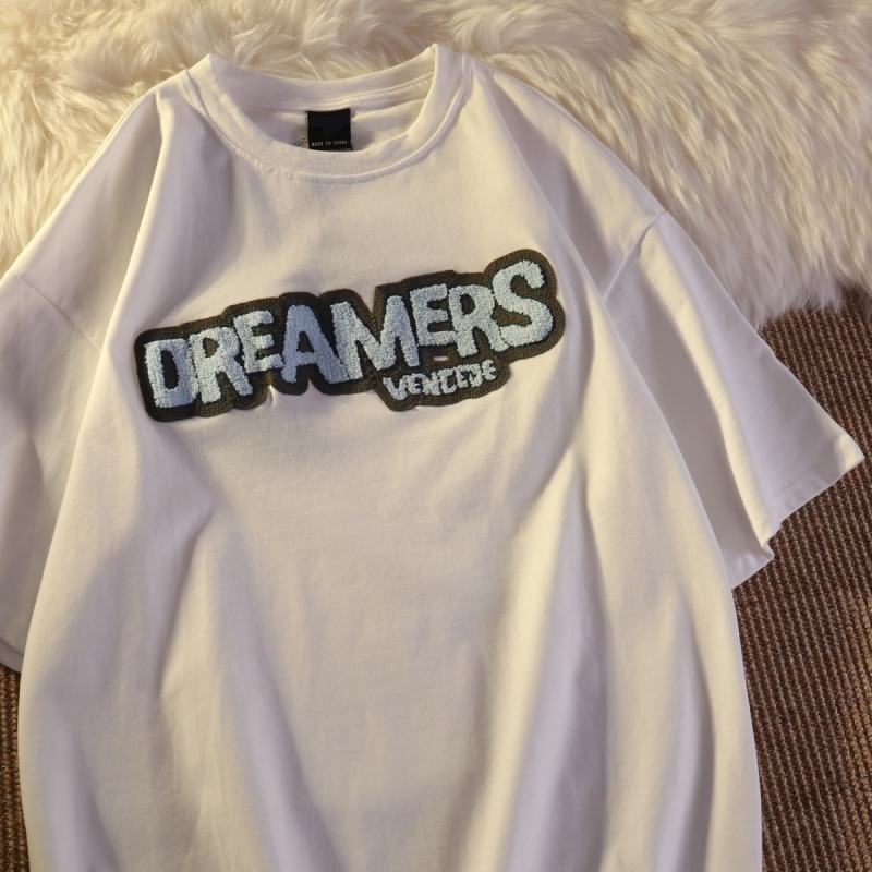 SUXI Áo Thun Nữ Ngắn Tay Cổ Tròn In Chữ Thời Trang