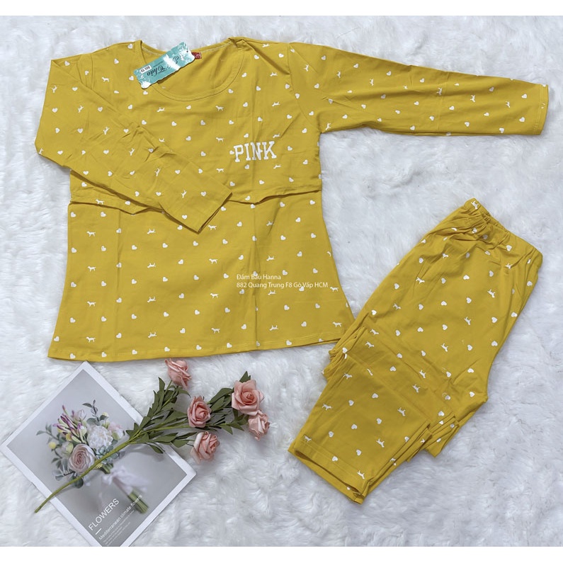 [SIZE 40-70KG] Đồ mặc nhà cho mẹ bầu và sau sinh cho bé ty tiện lợi thun cotton lạnh cao cấp thoáng mát không xù