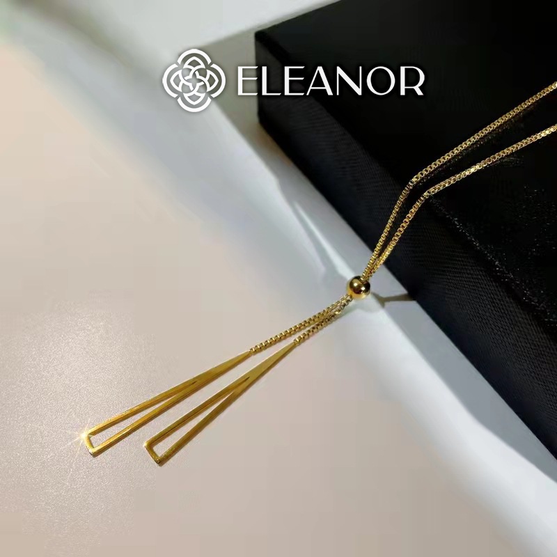 Dây chuyền nữ Eleanor Accessories mặt hình hai tam giác dây rút phụ kiện trang sức trẻ trung