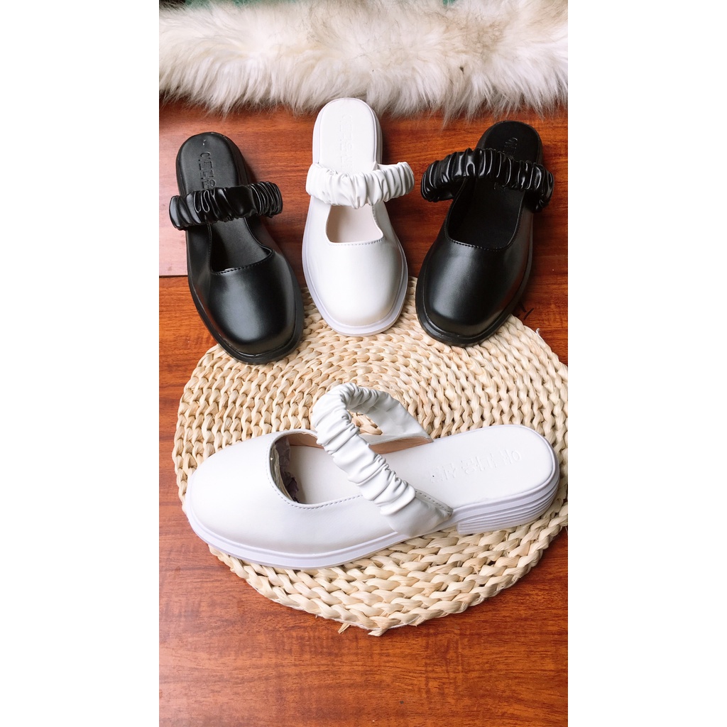 Giày  sục búp bê sang chảnh da trơn quai nhún đơn giản thoải mái dễ chịu mã S38