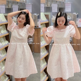 Váy xốp babydoll Moon Dress cổ nơ tiểu thư