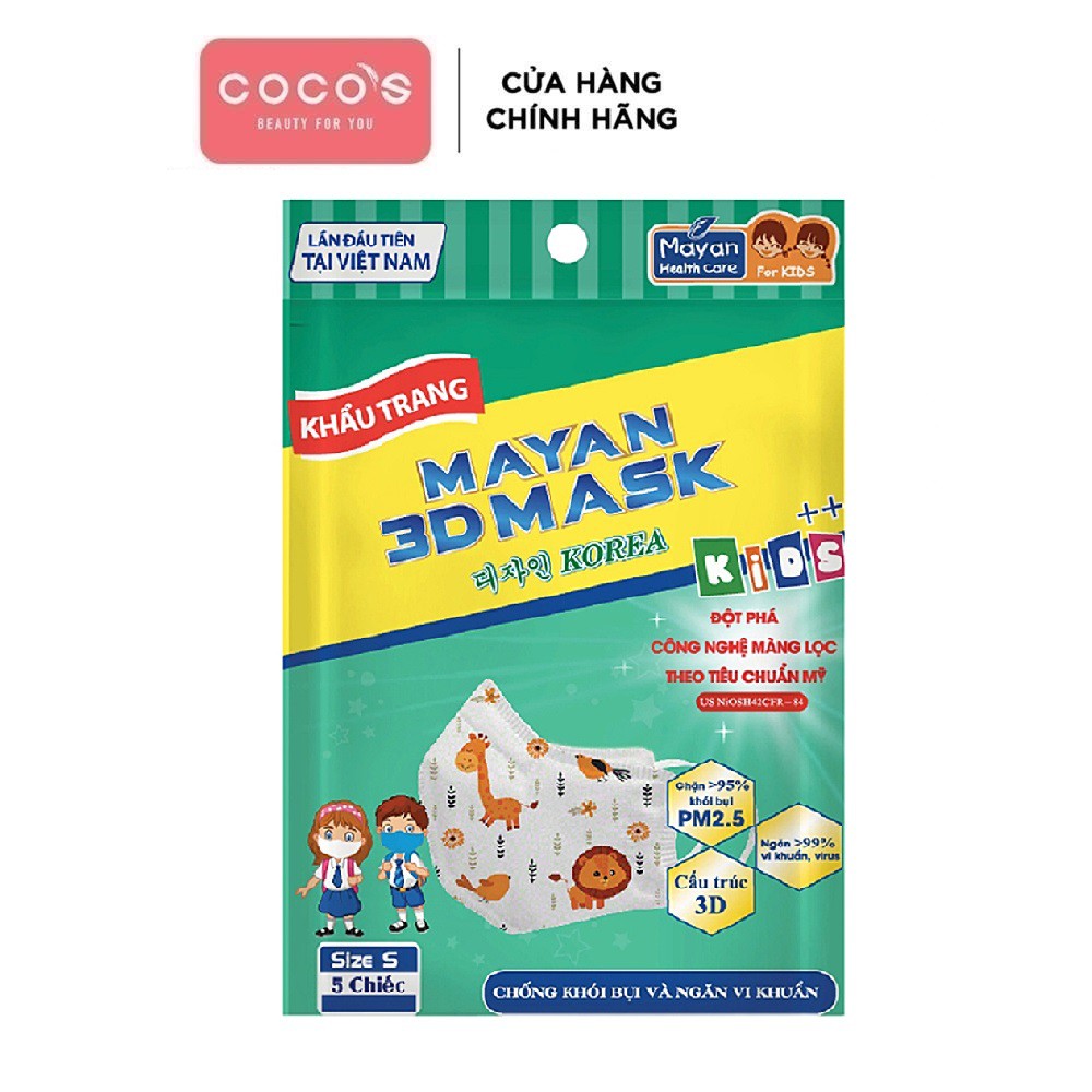 Khẩu Trang Mayan 3D Mask Media Chống Bụi PM 2.5 4 lớp - Gói 5 cái