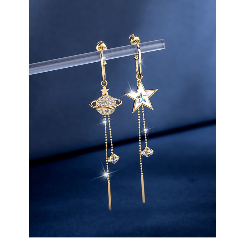 Khuyên Tai Tua Rua Dáng Dài Hình Bướm Màu Vàng Thời Trang Sang Trọng Cho Nữ