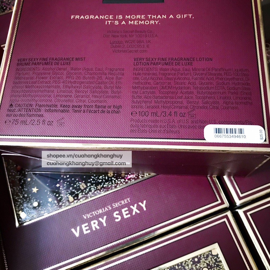 Bộ Victoria's Secret Very Sexy gồm Xịt thơm 75 ml & Dưỡng thể 100 ml (Mỹ) | Thế Giới Skin Care