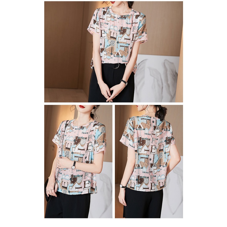 Áo thun tay ngắn plus size cho phụ nữ trung niên