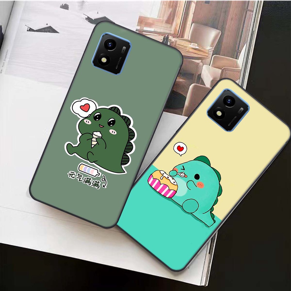 Ốp lưng điện thoại vivo y01 / y02s in hình khủng long xanh, gấu siêu đáng yêu