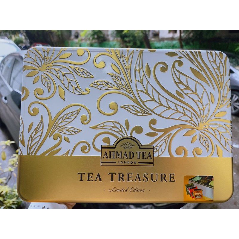 Báu vật Trà Anh Quốc AHMAD (hộp thiếc chữ nhật) - Ahmad Tea Treasure (túi lọc có bao thiếc - 60 túi/hộp)