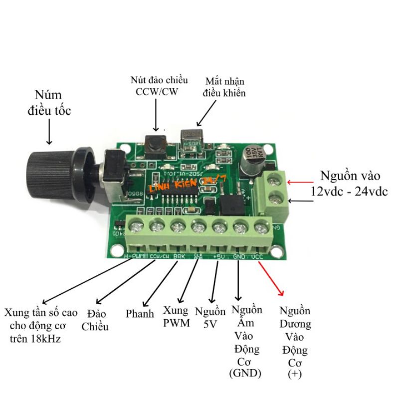 Mạch điều khiển động cơ không chổi than có remote