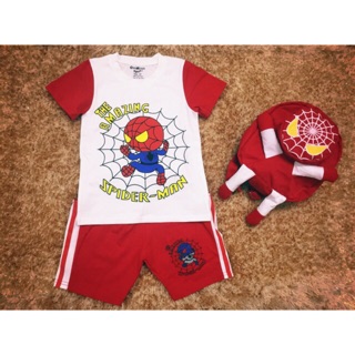 Bộ spiderman kèm balo cho bé trai size 1-8y