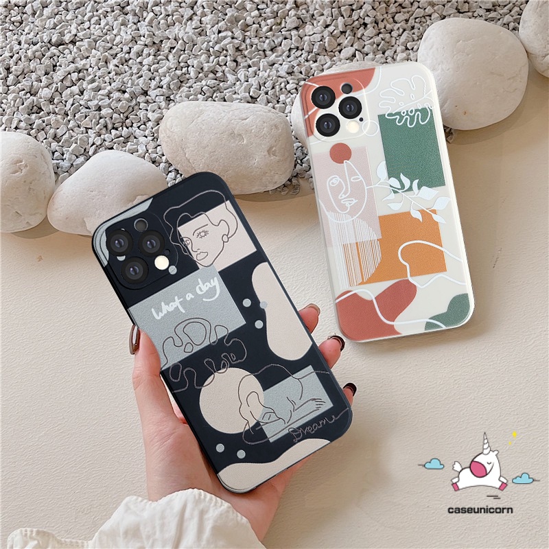 Ốp điện thoại TPU dẻo hình khuôn mặt nghệ thuật thích hợp cho IPHONE 11 12 13 PRO MAX 6 6S 7 8 PLUS X XR XS MAX SE