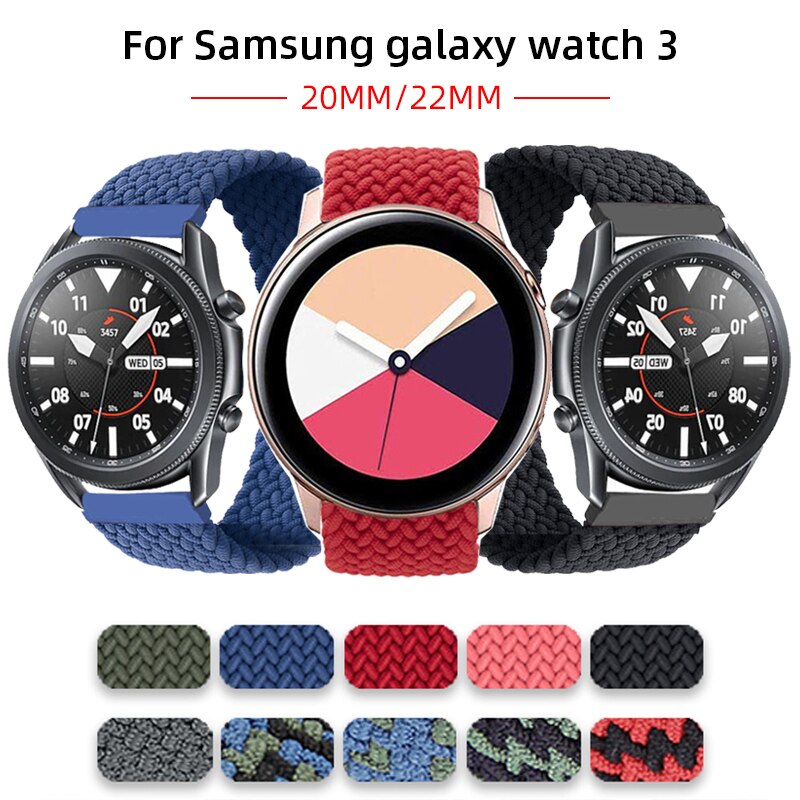 Dây Đeo Nylon Cho Đồng Hồ Thông Minh Samsung Galaxy 3 Watch 42 46mm Gear S3 Active2 Classic