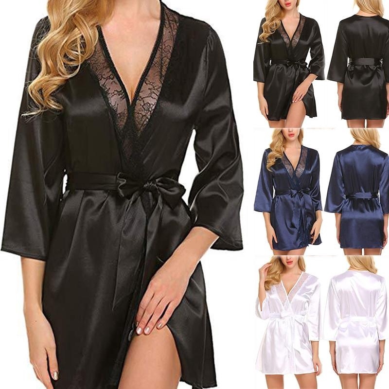 Áo Choàng Ngủ Bằng Lụa Satin Cho Nữ