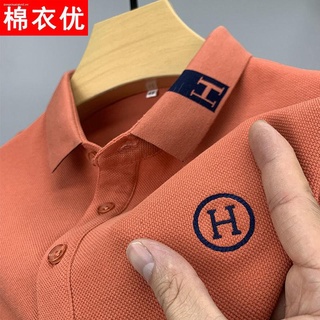 Áo polo tay dài dáng rộng thêu họa tiết màu sắc thời trang xuân thu cho nam