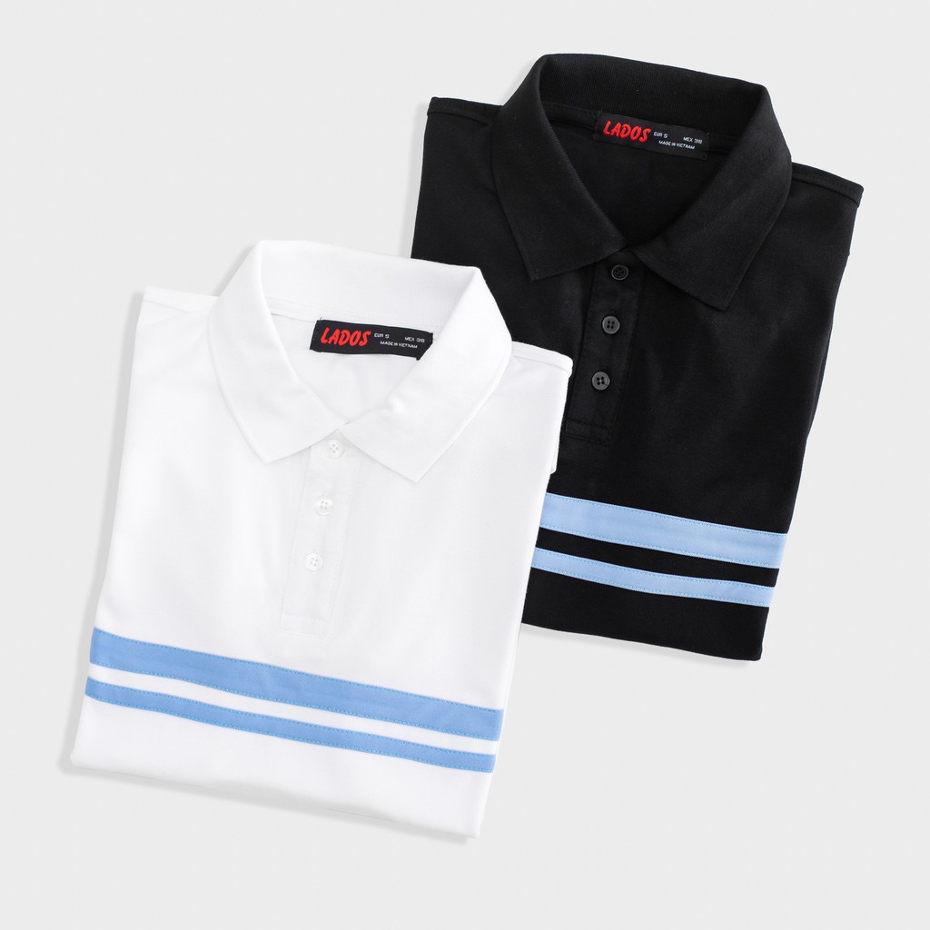 Áo thun polo chất vải cotton cho nam LADOS - 9058 thoáng mát - Áo polo phối màu trắng/đen xanh | BigBuy360 - bigbuy360.vn