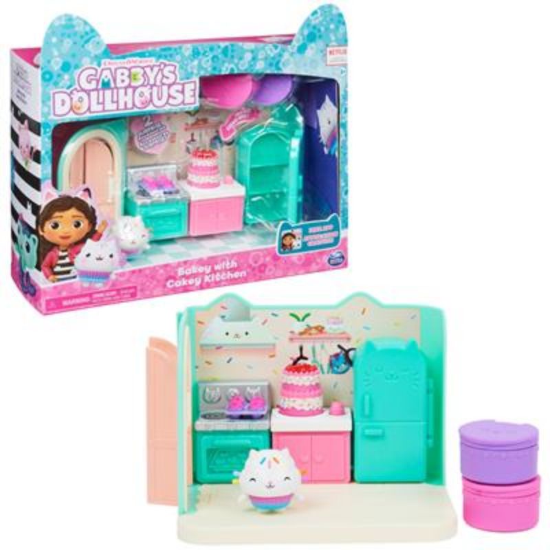 Gabby Dollhouse: Bộ đồ chơi Nhà búp bê Gabby ở phòng ngủ, phòng tắm, phòng bếp và phòng nhạc