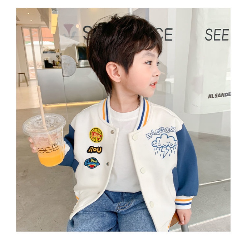 Áo Khoác Bóng Chày Thời Trang Xuân Thu Cá Tính Cho Bé Trai