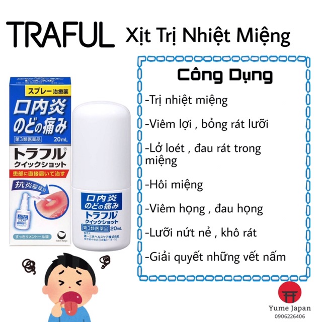 Thuốc xịt nhiệt miệng Nhật Traful