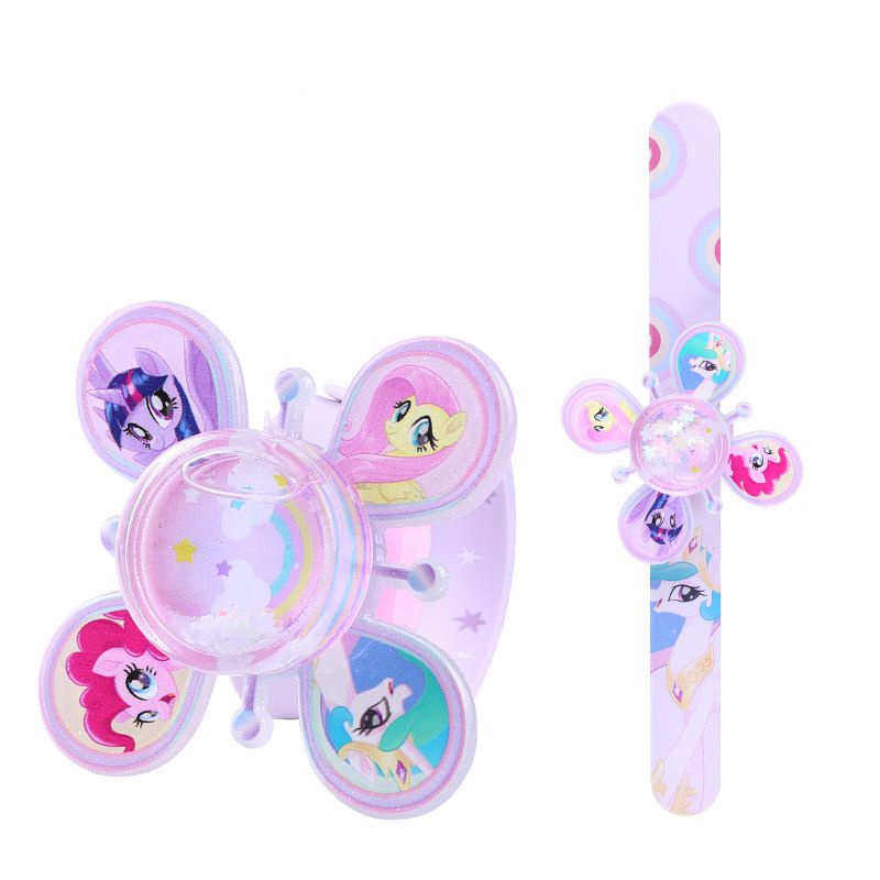 New Anime My Little Pony Elsa Rotate Glowing Quicksand Kids Cartoon Hand Circle