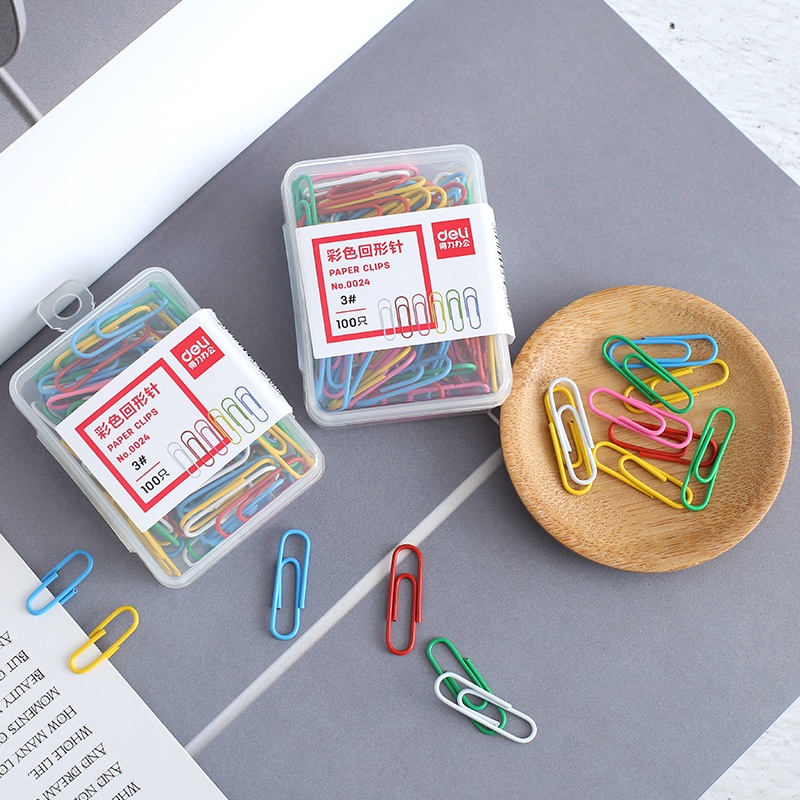 Penlab 100 Cái Kẹp Giấy Nhiều Màu Cho Kẹp Tài Liệu 3# Kẹp Đánh Dấu Trang Sách Bằng Kim Loại Màu Bạc C6637