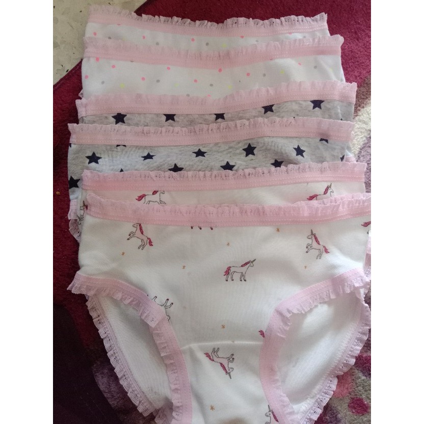 Thời Trang Set 6 Quần Lót Boxer Bằng Cotton Mềm Mại Cho Bé Gái 4-15 Tuổi