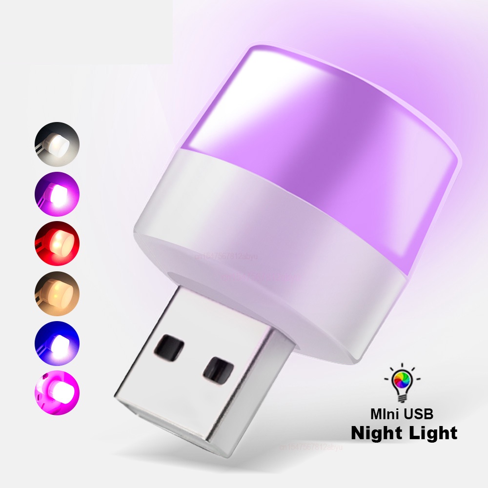 Đèn Ngủ led Hình Tròn Nhỏ Gọn Ánh Sáng Trắng / Đỏ / Xanh Lá / Tím / Xanh Lá / Trắng Nhỏ Gọn Tiện