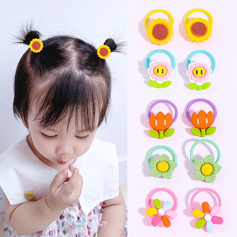 Set 10 Dây cột tóc dễ thương cho bé, buộc tóc kiểu công chúa