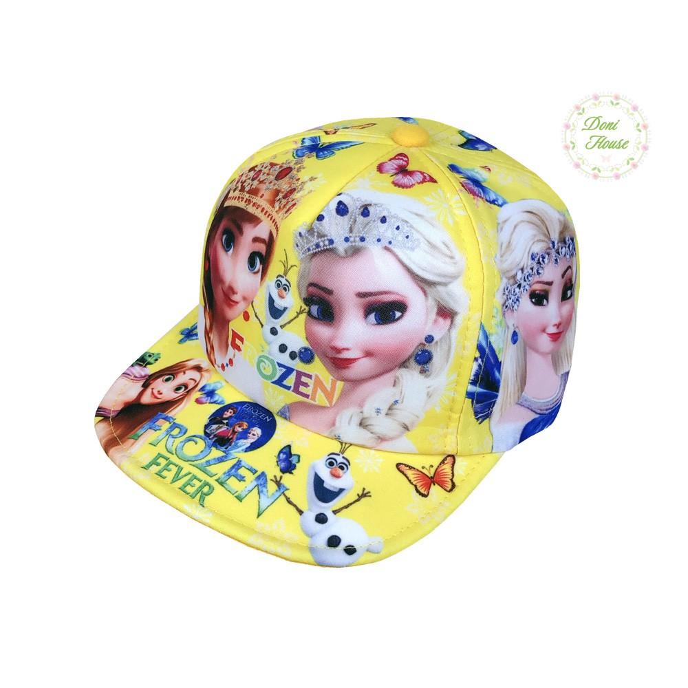 [Bé 1-3 tuổi] Nón Kết Mũ Lưỡi Trai Từ 1 2 3 Tuổi Vòng Đầu 49cm Cho Bé Gái Nhân Vật Hoạt Hình Elsa NK57 - Doni House