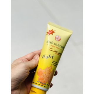 1 tuýp sữa rửa mặt hạt nghệ ngừa mụn curcuma cleansing milk - 100g