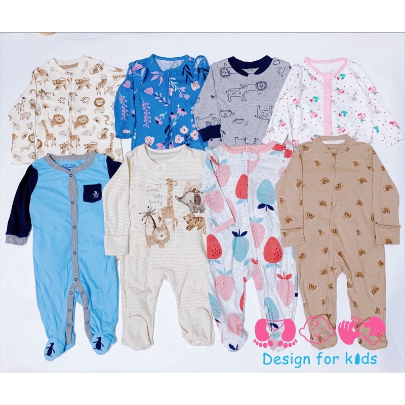 (Chọn mẫu) Sleepsuit bộ body dài tay cho bé trai và bé gái