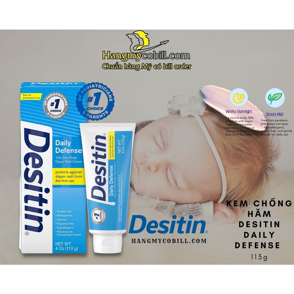 Kem hăm tã cho bé Desitin tím và Desitin xanh -