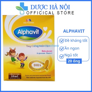 Ăn ngon ngủ tốt Alphavit Siro tăng sức đề kháng tăng cường miễn dịch Alphavit giúp bé khỏe mạnh ăn ngủ ngon hộp 20 ống x